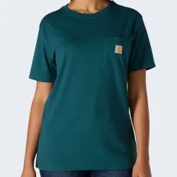 
                  CARHARTT Koszulka damska T-shirt WK87 Iconic Pocket Greenstone rozmiar S 103067.GM1.S004